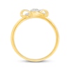 Thumbnail Image 3 of Multi-Diamond Bow Fashion Ring 1/8 ct tw 24K Yellow Gold Vermeil Sterling Silver