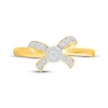 Thumbnail Image 4 of Multi-Diamond Bow Fashion Ring 1/8 ct tw 24K Yellow Gold Vermeil Sterling Silver
