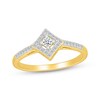 Thumbnail Image 1 of Diamond Tilted Halo Promise Ring 1/5 ct tw 10K Yellow Gold