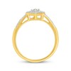 Thumbnail Image 3 of Diamond Tilted Halo Promise Ring 1/5 ct tw 10K Yellow Gold
