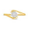 Thumbnail Image 4 of Diamond Halo Bypass Promise Ring 1/15 ct tw 10K Yellow Gold
