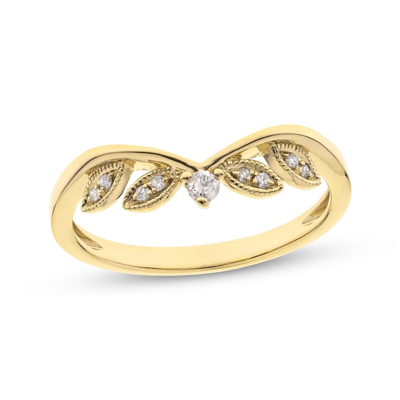 Main Image 1 of Adore Diamond Contour Ring 1/15 ct tw 14K Yellow Gold