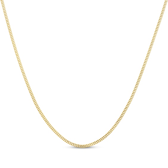 1.5mm Curb Chain Necklace Solid 10K Yellow Gold 18"