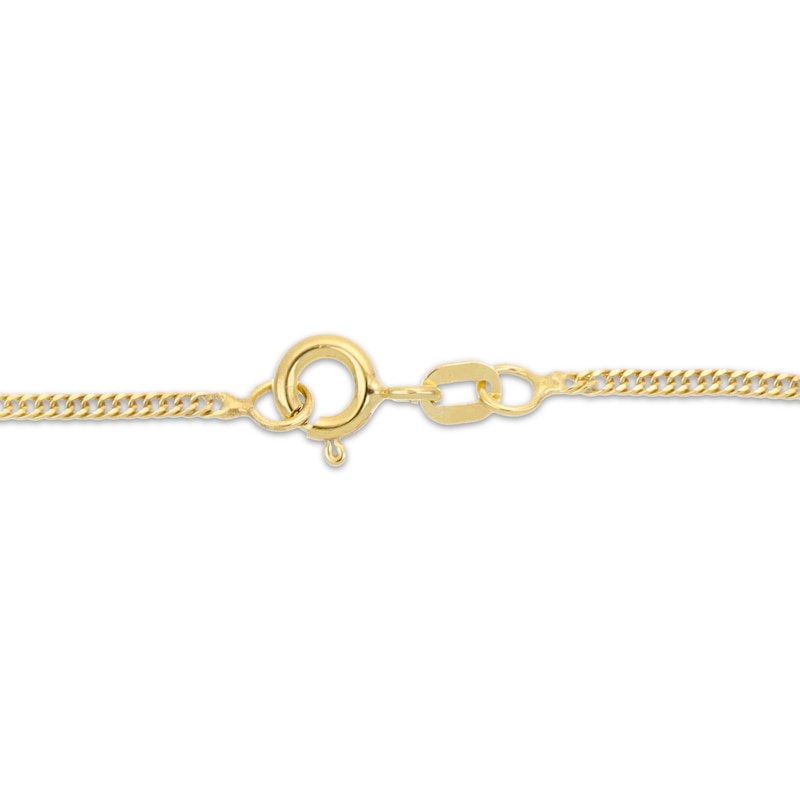 Main Image 3 of 1.5mm Curb Chain Necklace Solid 10K Yellow Gold 18"