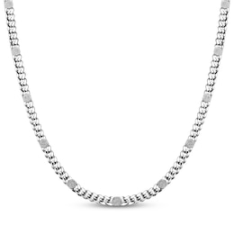 Men's Diamond Hexagon Station Necklace 3/4 ct tw Sterling Silver 24"
