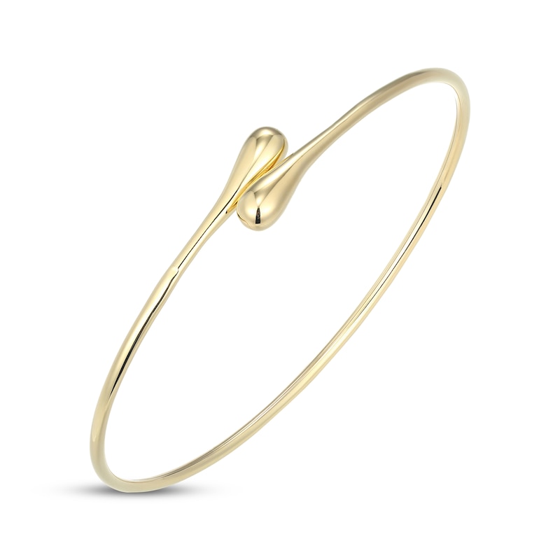 Main Image 2 of Teardrop Bypass Bangle Bracelet 24K Yellow Gold Vermeil Sterling Silver