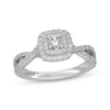 Thumbnail Image 1 of Neil Lane Round-Cut Diamond Double Halo Engagement Ring 1/2 ct tw 14K White Gold