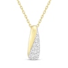 Thumbnail Image 1 of Diamond Diagonal Half-and-Half Necklace 1/10 ct tw 10K Yellow Gold 18"