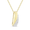 Thumbnail Image 2 of Diamond Diagonal Half-and-Half Necklace 1/10 ct tw 10K Yellow Gold 18"