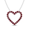 Thumbnail Image 1 of Lab-Created Ruby Heart Outline Necklace Sterling Silver 18"