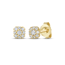 Diamond Composite Stud Earrings 1/5 ct tw 10K Yellow Gold