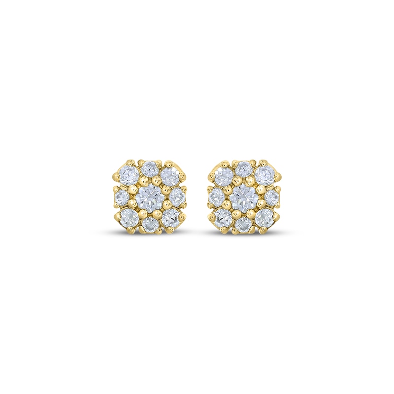 Main Image 2 of Diamond Composite Stud Earrings 1/5 ct tw 10K Yellow Gold