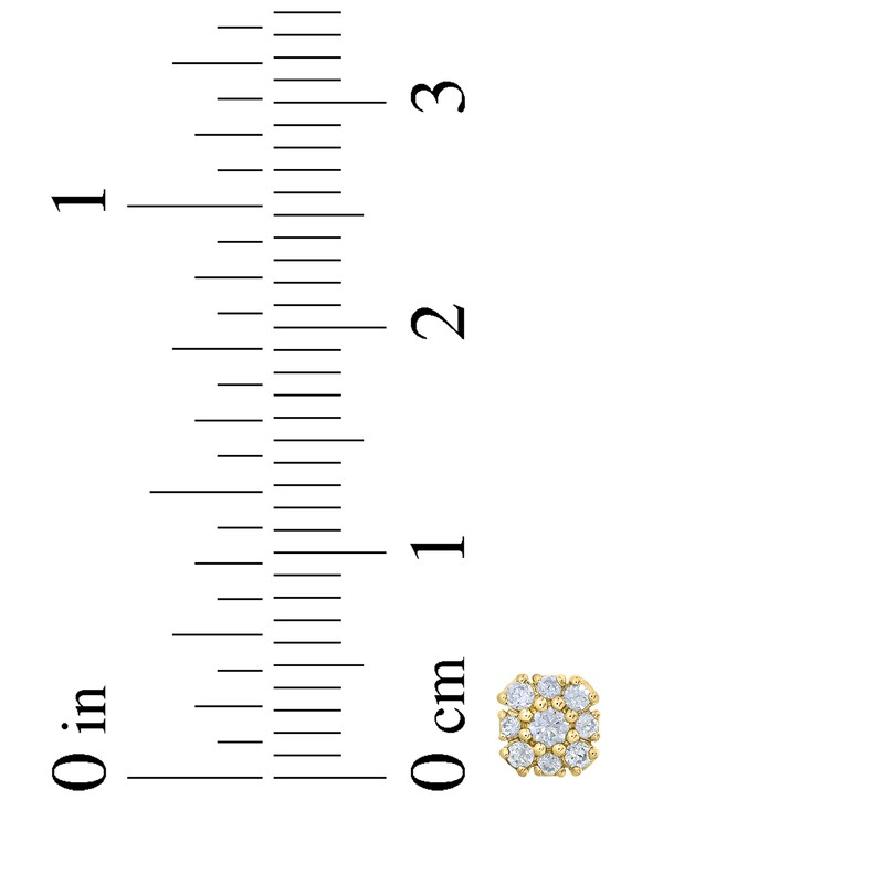 Main Image 5 of Diamond Composite Stud Earrings 1/5 ct tw 10K Yellow Gold