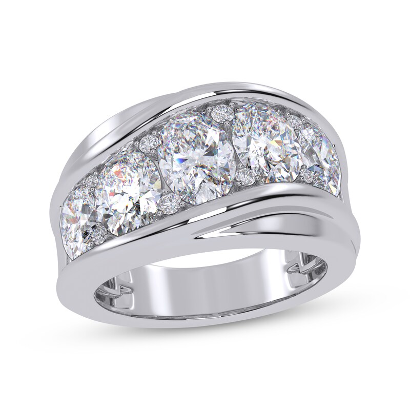Main Image 1 of Adore Men's Lab-Grown Diamonds Oval- & Round-Cut Wedding Band 5 ct tw 14K White Gold