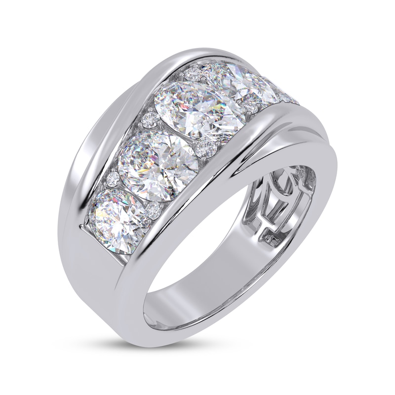 Main Image 2 of Adore Men's Lab-Grown Diamonds Oval- & Round-Cut Wedding Band 5 ct tw 14K White Gold