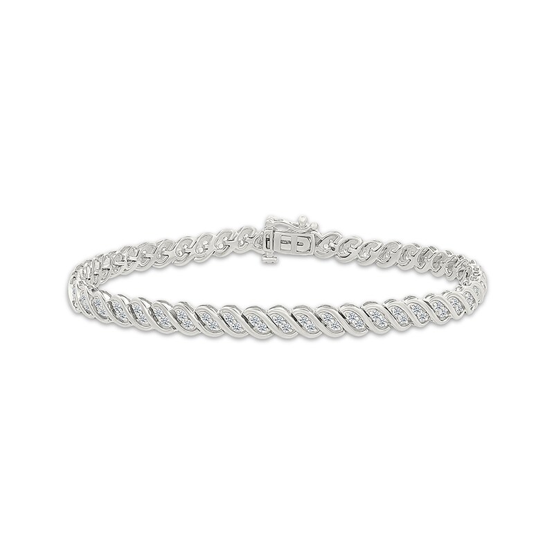 Main Image 1 of KAY Lab-Grown Diamonds S-Curve Bracelet 1 ct tw Sterling Silver 7"