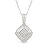 Thumbnail Image 1 of Cushion-Shaped Diamond Accent Necklace Sterling Silver 18"