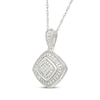 Thumbnail Image 2 of Cushion-Shaped Diamond Accent Necklace Sterling Silver 18"