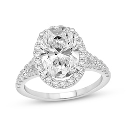 Adore Lab-Grown Diamonds Certified Oval-Cut Halo Engagement Ring 3-5/8 ct tw 14K White Gold