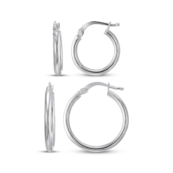 Hoop Earrings Set Hollow Sterling Silver