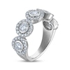 Thumbnail Image 2 of Adore Lab-Grown Diamonds Five-Stone Halo Anniversary Ring 1-1/2 ct tw 10K White Gold