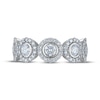 Thumbnail Image 3 of Adore Lab-Grown Diamonds Five-Stone Halo Anniversary Ring 1-1/2 ct tw 10K White Gold