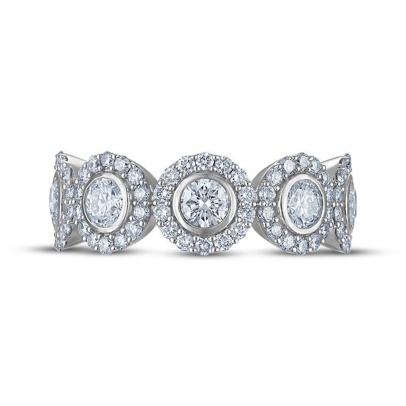 Main Image 3 of Adore Lab-Grown Diamonds Five-Stone Halo Anniversary Ring 1-1/2 ct tw 10K White Gold