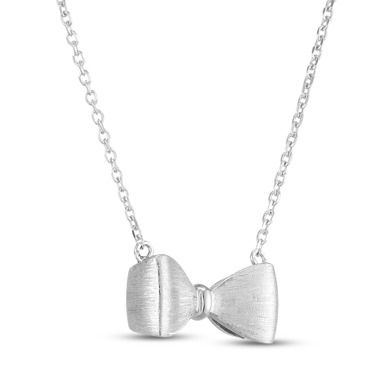 Main Image 2 of Sculpted Bow Necklace Sterling Silver 18"