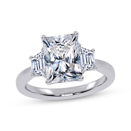 Adore Lab-Grown Diamonds Radiant & Trapezoid-Cut Three-Stone Engagement Ring 2-5/8 ct tw Platinum