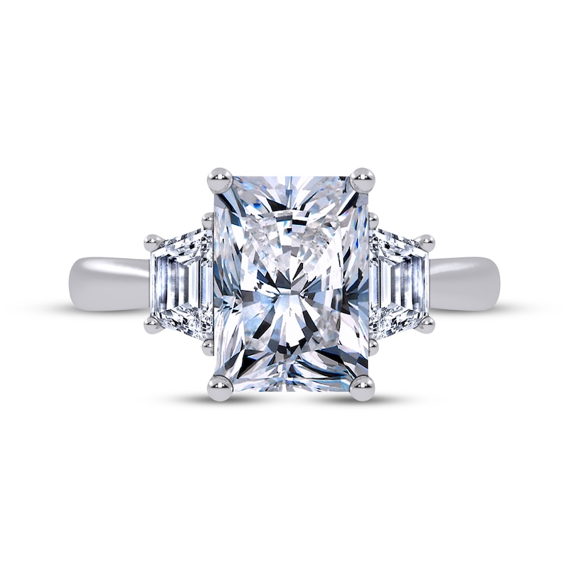 Main Image 3 of Adore Lab-Grown Diamonds Radiant & Trapezoid-Cut Three-Stone Engagement Ring 2-5/8 ct tw Platinum