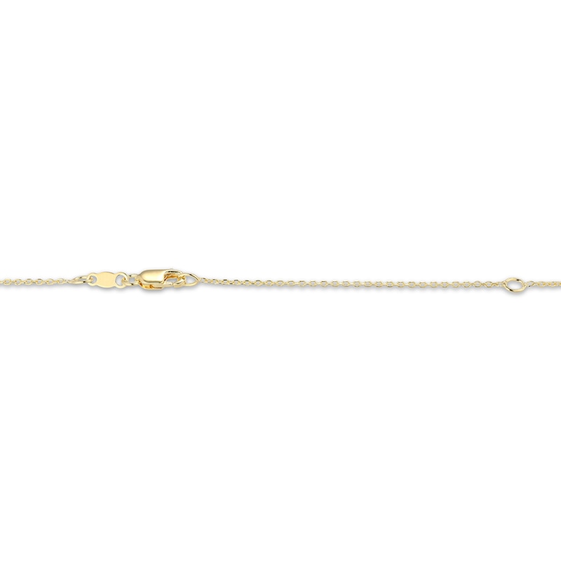 Main Image 4 of Emerald-Cut Lab-Created Emerald & White Lab-Created Sapphire Drop Necklace 24K Yellow Gold Vermeil Sterling Silver 18"