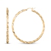 Thumbnail Image 1 of Satin Finish Twist Hoop Earrings 24K Yellow Gold Vermeil Sterling Silver 50mm