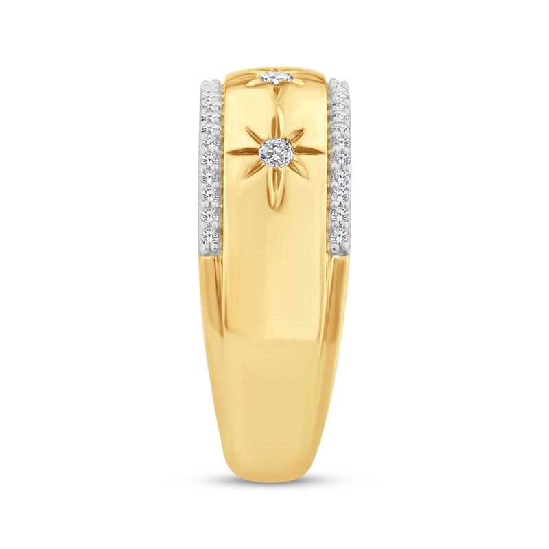 Main Image 2 of Lab-Grown Diamond Sunburst Ring 1/4 ct tw 24K Yellow Gold Vermeil Sterling Silver