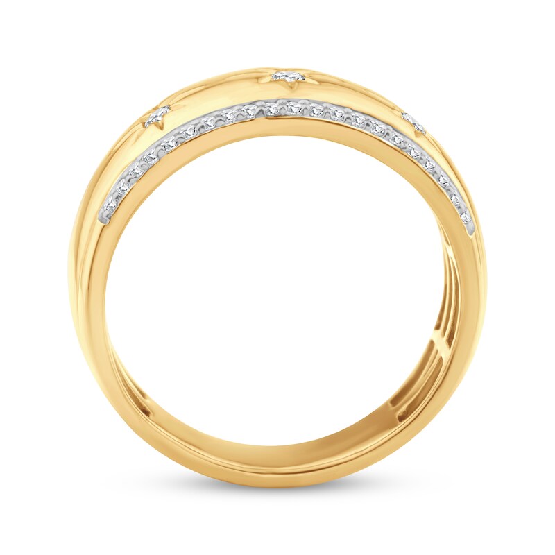 Main Image 3 of Lab-Grown Diamond Sunburst Ring 1/4 ct tw 24K Yellow Gold Vermeil Sterling Silver