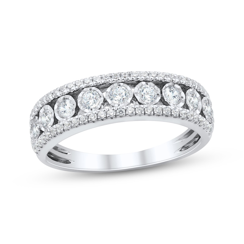 Main Image 1 of Adore Round-Cut Diamond Anniversary Ring 1/2 ct tw 10K White Gold