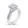 Thumbnail Image 2 of Adore Multi-Diamond Cushion Halo Bridal Set 3/4 ct tw 10K White Gold