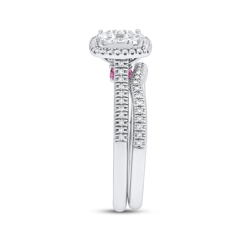 Main Image 3 of Adore Multi-Diamond Cushion Halo Bridal Set 3/4 ct tw 10K White Gold