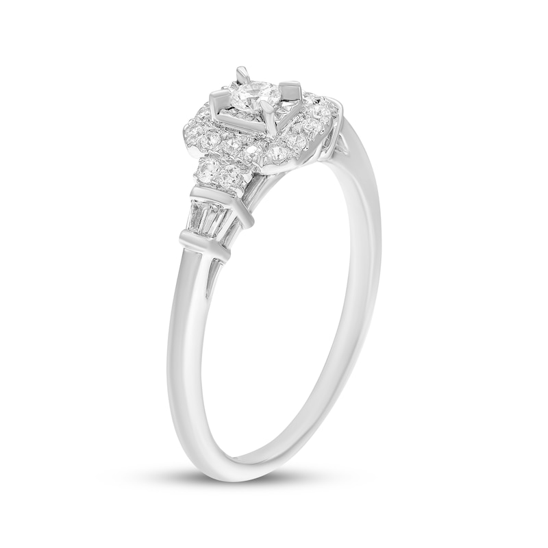 Main Image 2 of Adore Round-Cut Diamond Engagement Ring 1/5 ct tw 10K White Gold