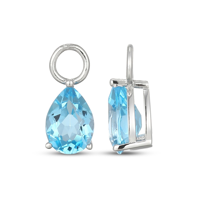Main Image 3 of Pear-Shaped Swiss Blue Topaz Earring Charms Sterling Silver