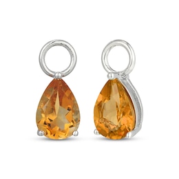 Pear-Shaped Citrine Earring Charms Sterling Silver