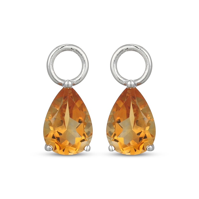 Main Image 2 of Pear-Shaped Citrine Earring Charms Sterling Silver