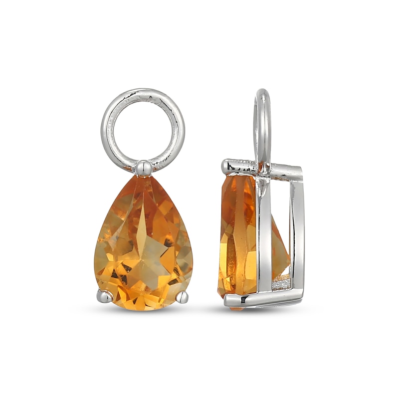 Main Image 3 of Pear-Shaped Citrine Earring Charms Sterling Silver
