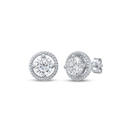KAY Lab-Grown Diamonds Round-Cut Solitaire Stud Earrings 1 ct tw 10K White Gold (F/VS2)