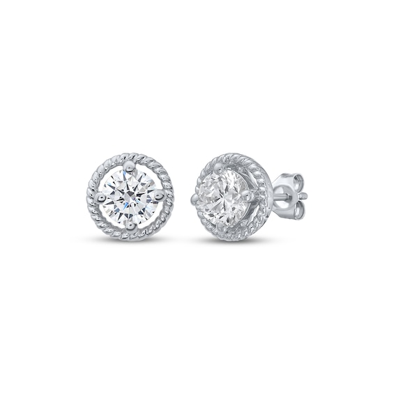 KAY Lab-Grown Diamonds Round-Cut Solitaire Stud Earrings 1 ct tw 10K White Gold (F/VS2)