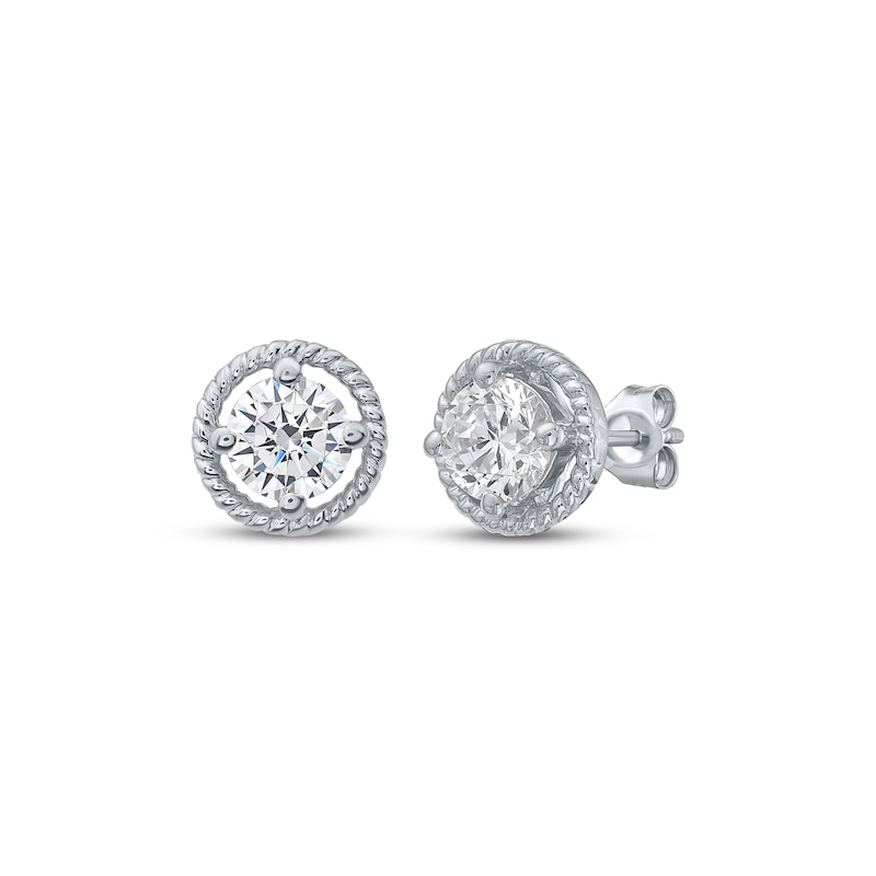 Main Image 1 of KAY Lab-Grown Diamonds Round-Cut Solitaire Stud Earrings 1 ct tw 10K White Gold (F/VS2)