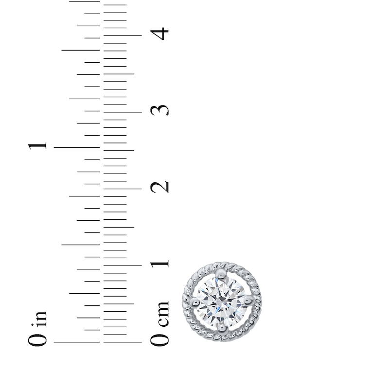 Main Image 5 of KAY Lab-Grown Diamonds Round-Cut Solitaire Stud Earrings 1 ct tw 10K White Gold (F/VS2)