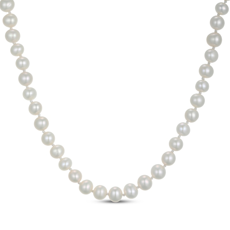 Main Image 1 of 6.5mm Freshwater Cultured Pearl Necklace Sterling Silver 18"