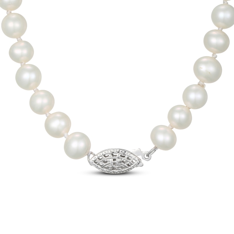 Main Image 3 of 6.5mm Freshwater Cultured Pearl Necklace Sterling Silver 18"