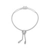 Thumbnail Image 2 of Cushion-Cut White Lab-Created Sapphire Bolo Bracelet Sterling Silver 9"