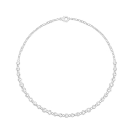 KAY Lab-Grown Diamonds Alternating Necklace 7 ct tw 10K White Gold 17"